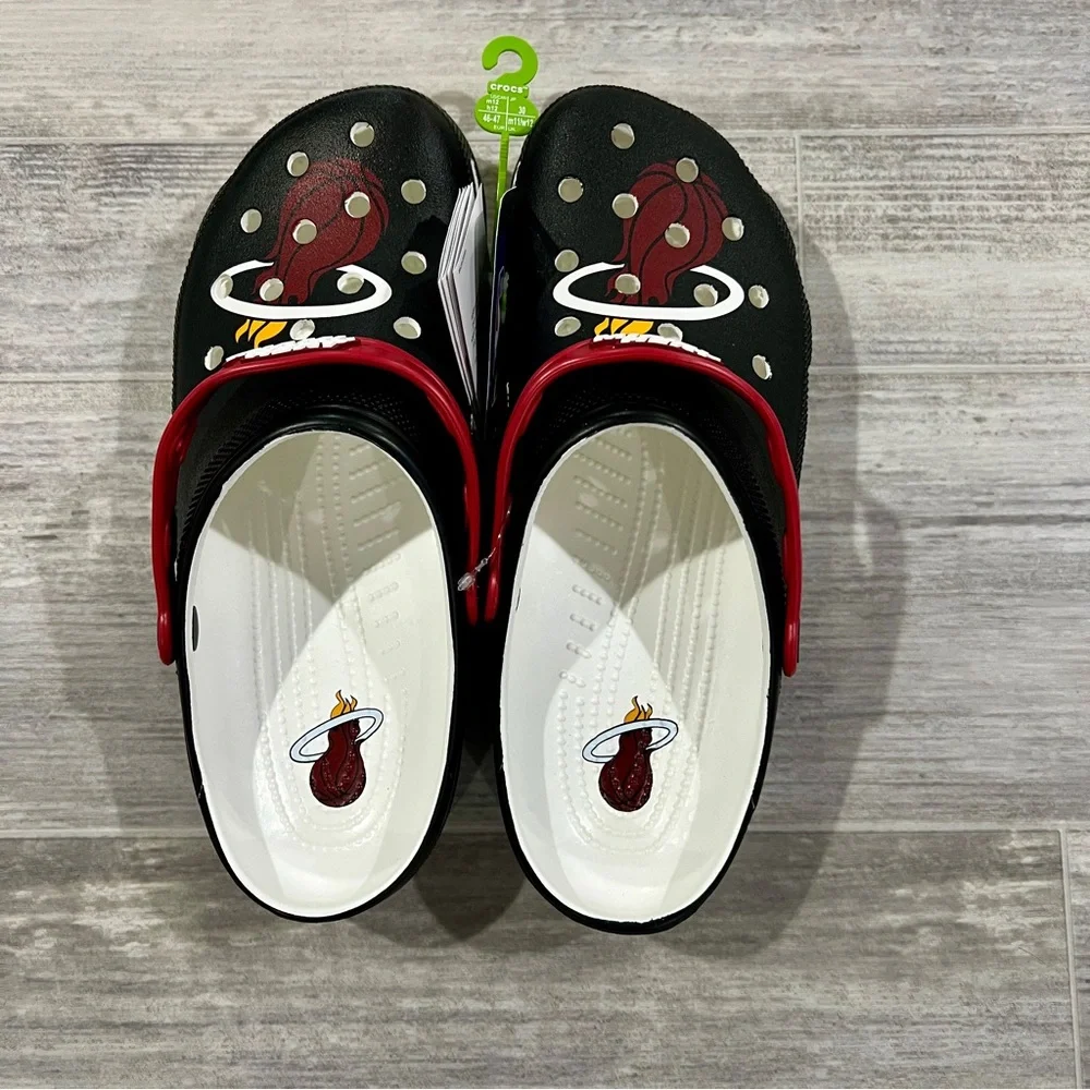 Crocs NBA Miami Heat Classic Clogs Men Size 12‎ 208861-001 NEW